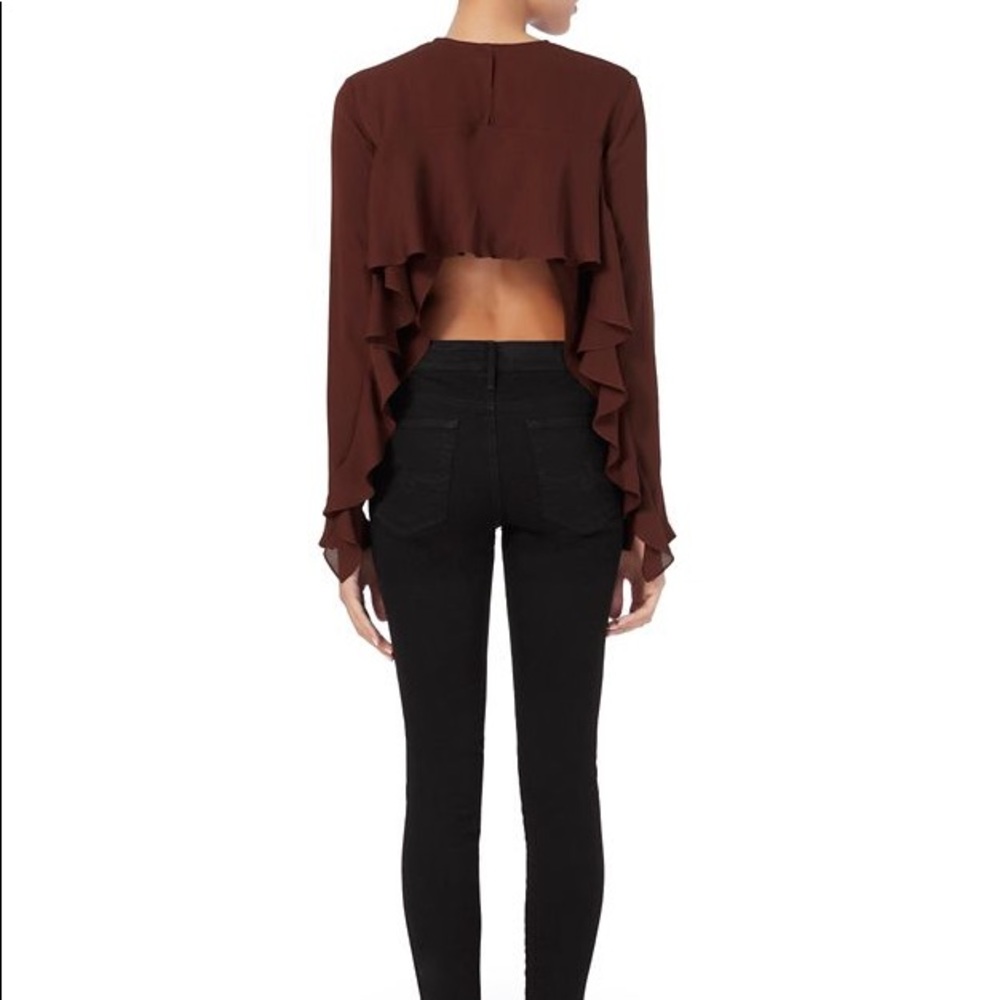 ALC sally ruffle back silk shirt