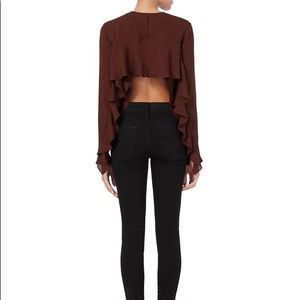 ALC sally ruffle back silk shirt