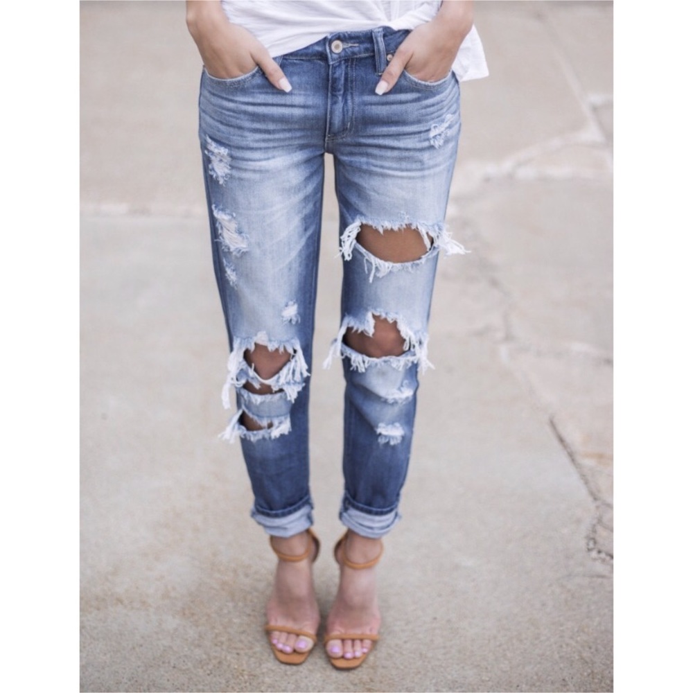 🆕Tyler Distressed Denim Boyfriend Jeans - Picture 6 of 8