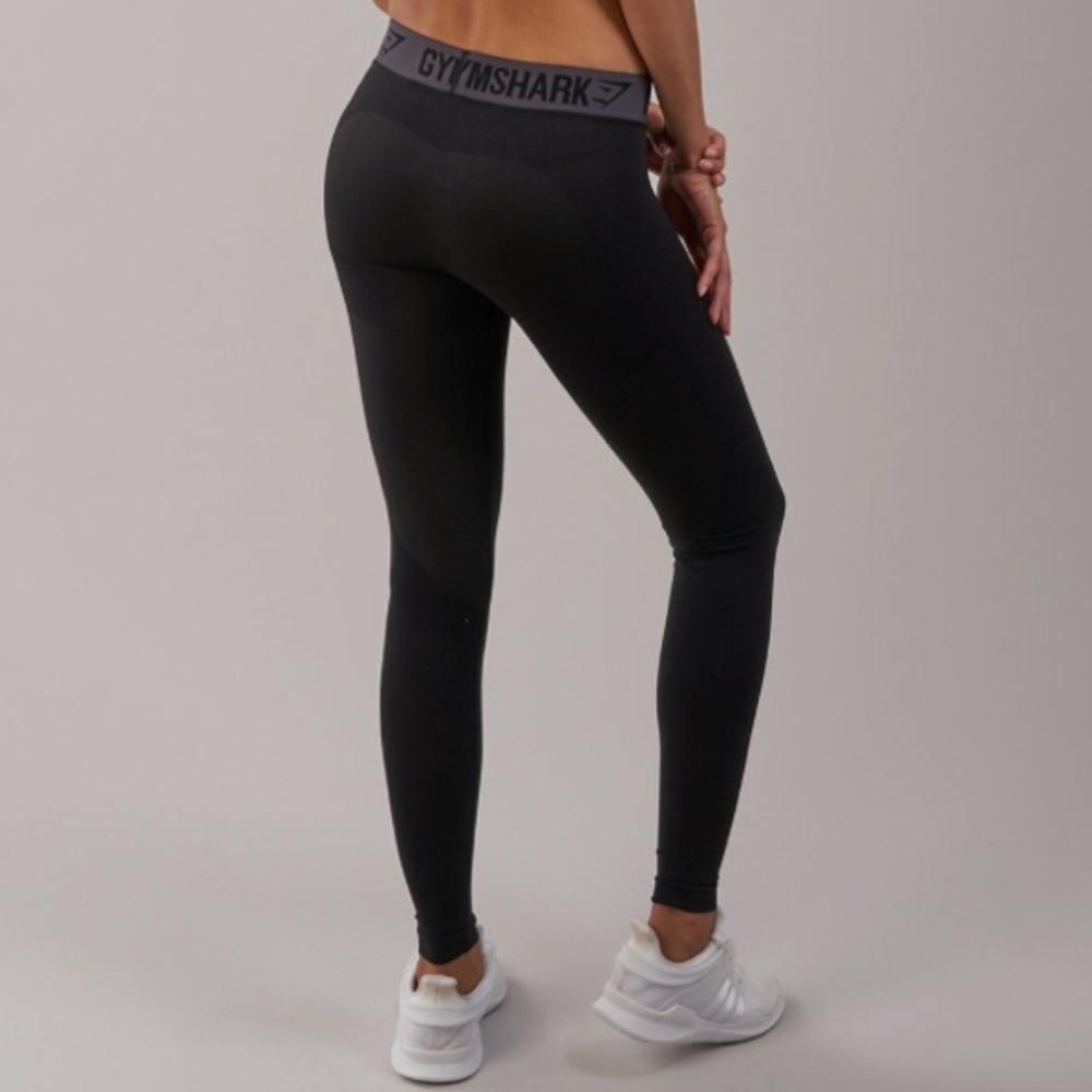 Gymshark Flex Leggings (Black Marl/Charcoal)