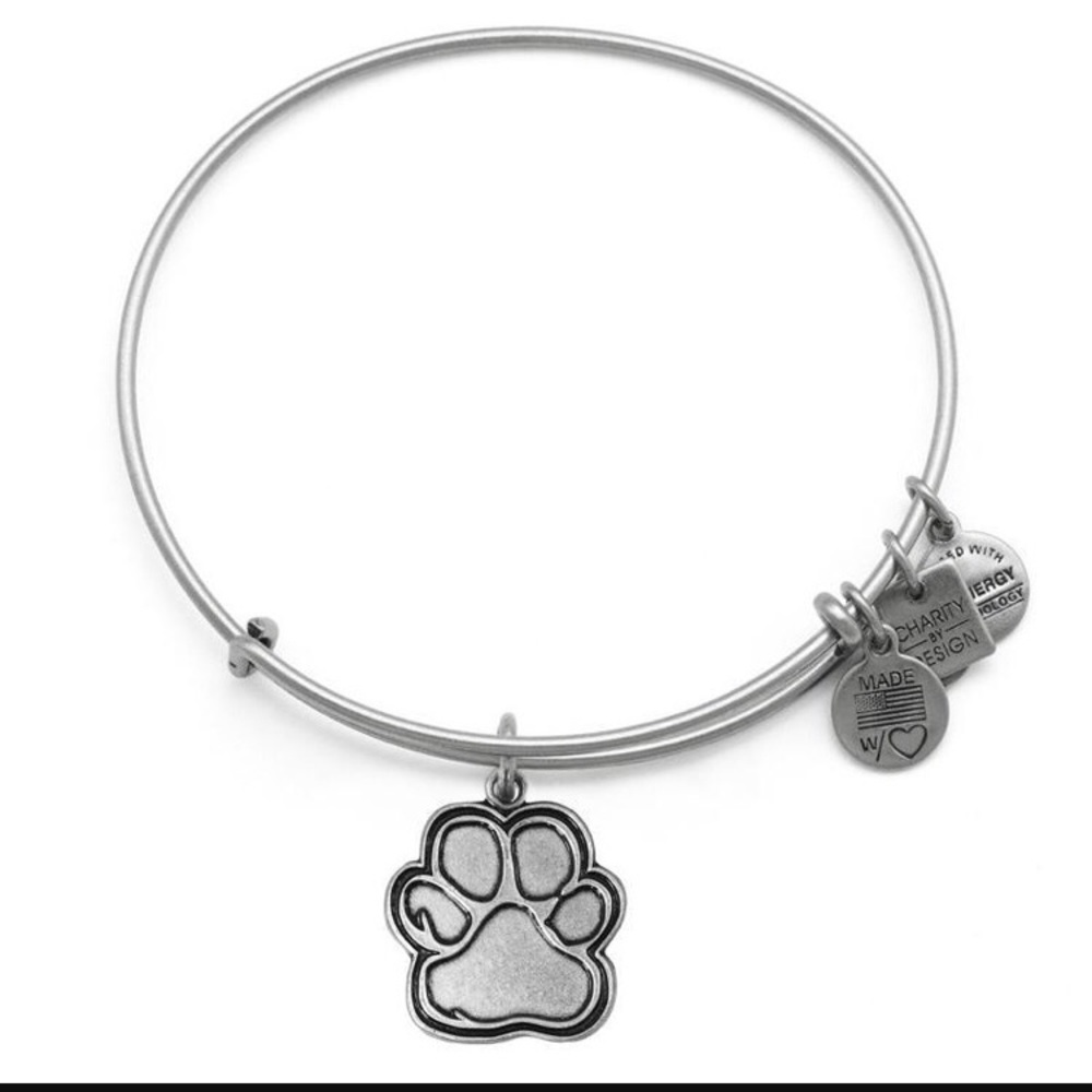 Alex and Ani silver paw print bracelet