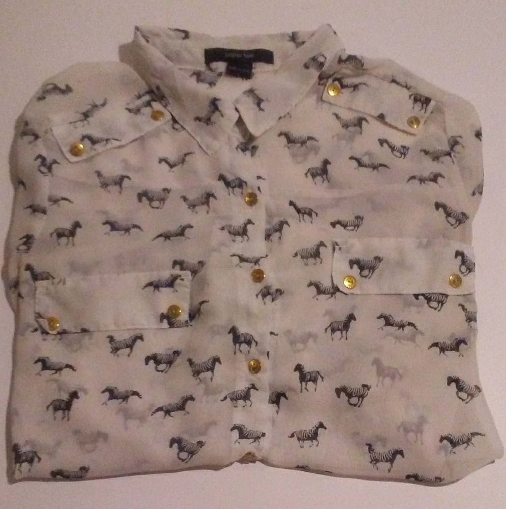Paper Tee Zebra Print Blouse