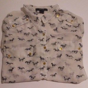 Paper Tee Zebra Print Blouse