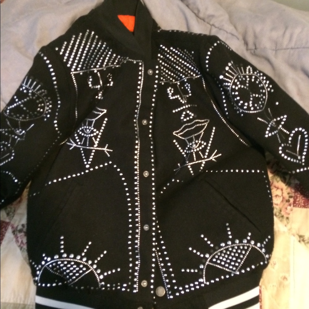 Silver studded bomber jacket