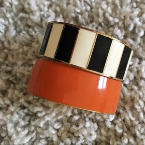 JCrew bangles orange black white gold