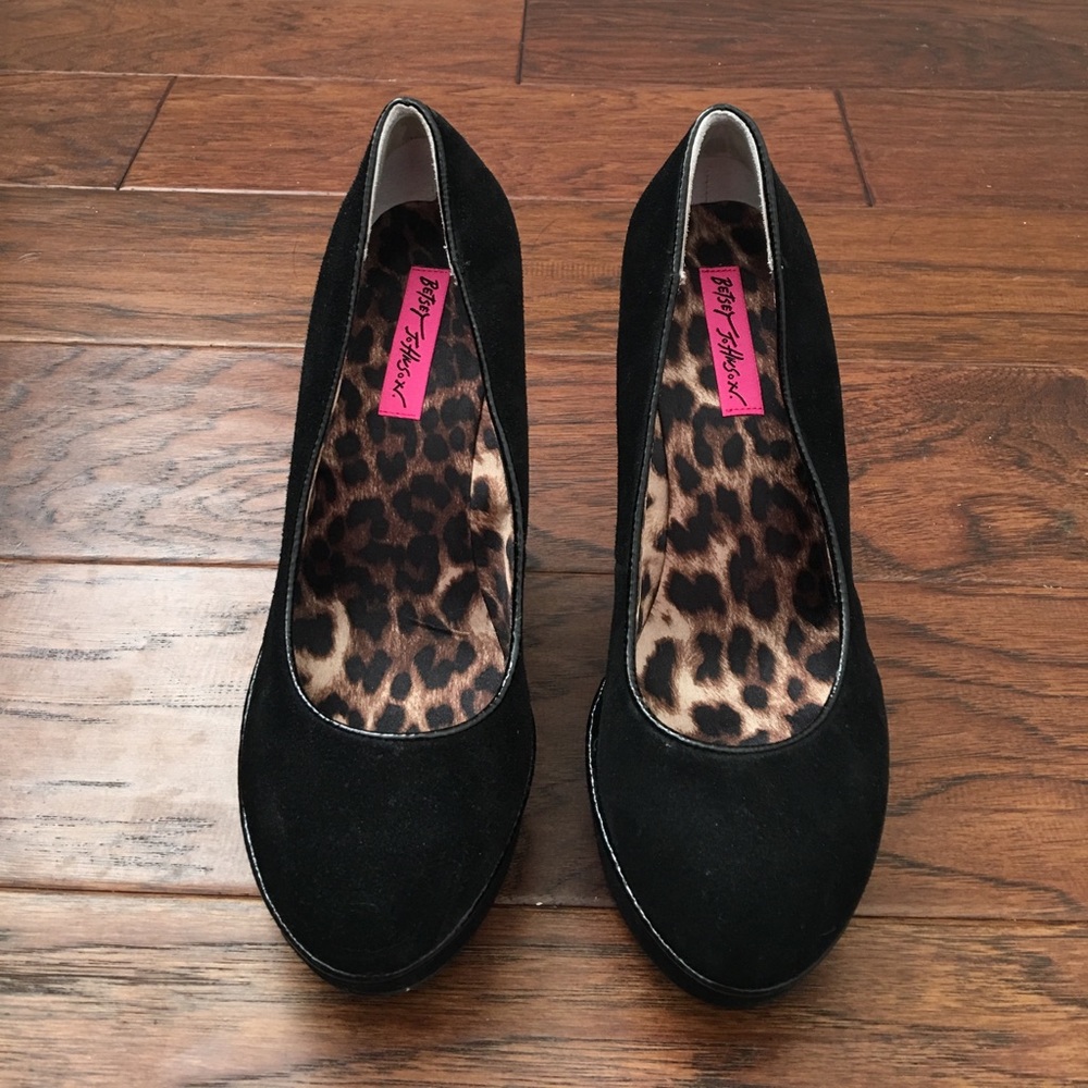 Black Suede Wedge by Betsey Johnson