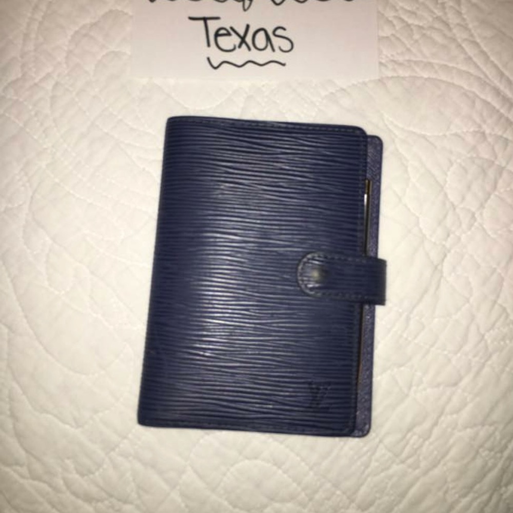Louis Vuitton Blue Epi Agenda PM