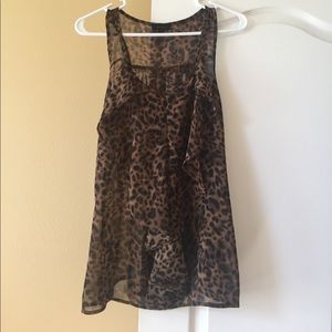 Flowy Ruffle Leopard Top