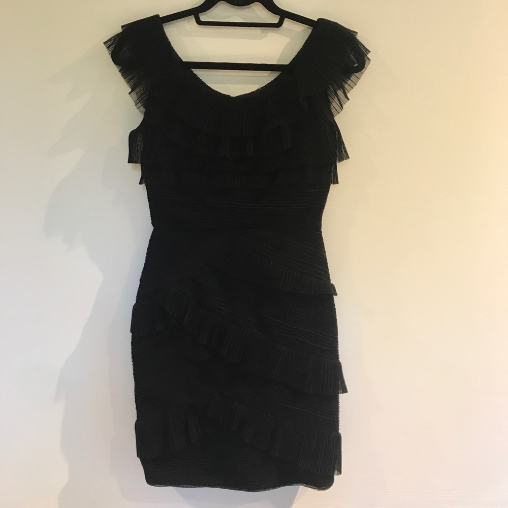 BCBG Maxazria Pleated Black Dress-Like New!!