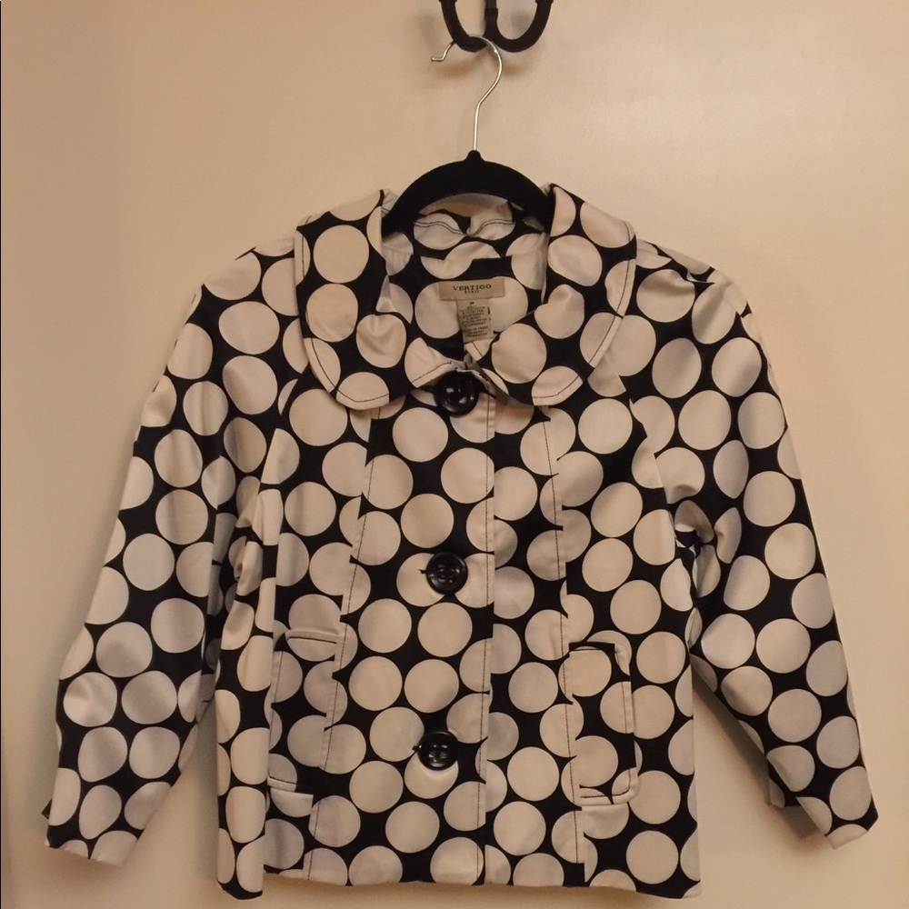 Fun 3/4 Length Sleeve Polka Dot Blazer