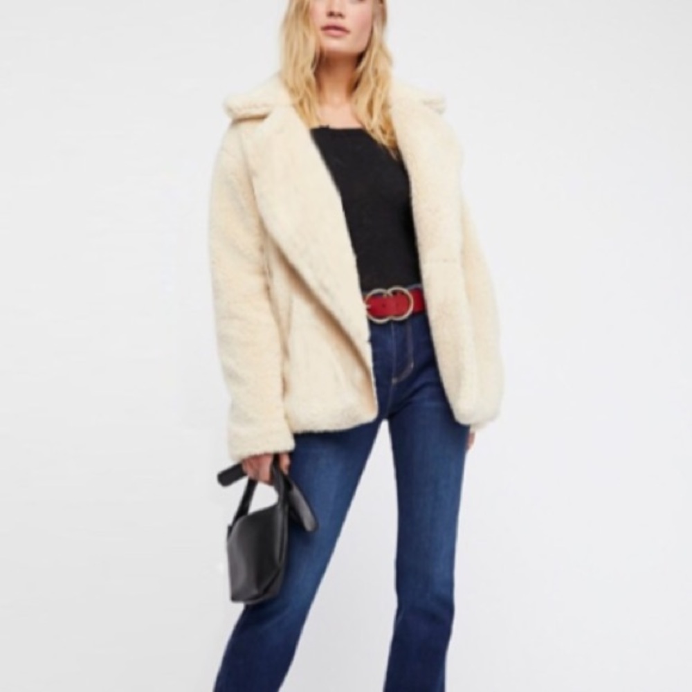 🎉HP🎉 Plush Faux Fur Collared COAT Jacket - Picture 4 of 7