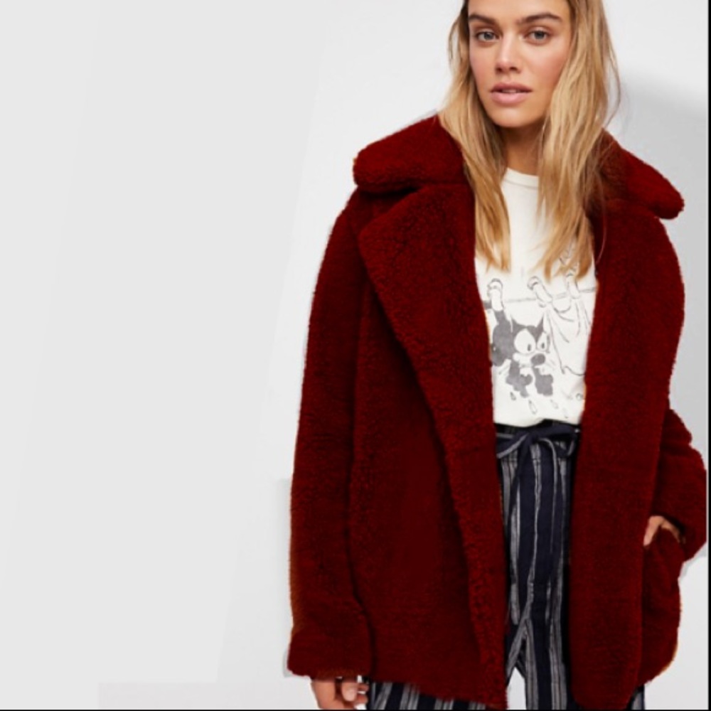 🎉HP🎉 Plush Faux Fur Collared COAT Jacket - Picture 5 of 7