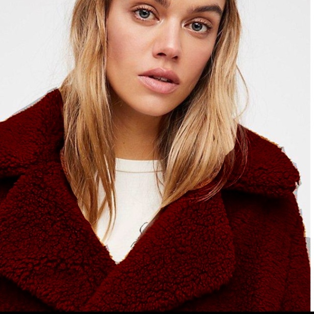 🎉HP🎉 Plush Faux Fur Collared COAT Jacket - Picture 6 of 7