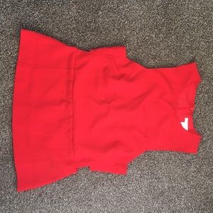 Orange Red Coral H&M peplum cutout top