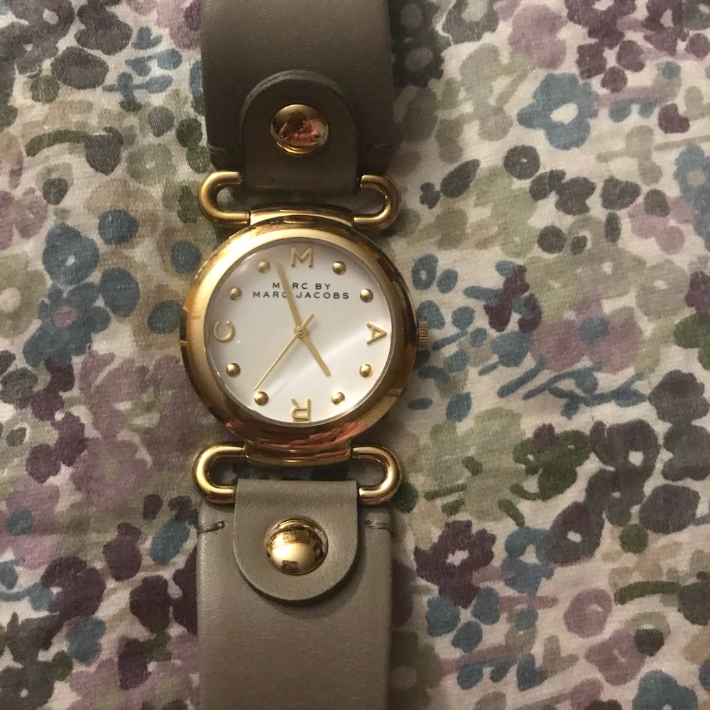Marc by Marc Jacobs Grey Leather Gold Watch