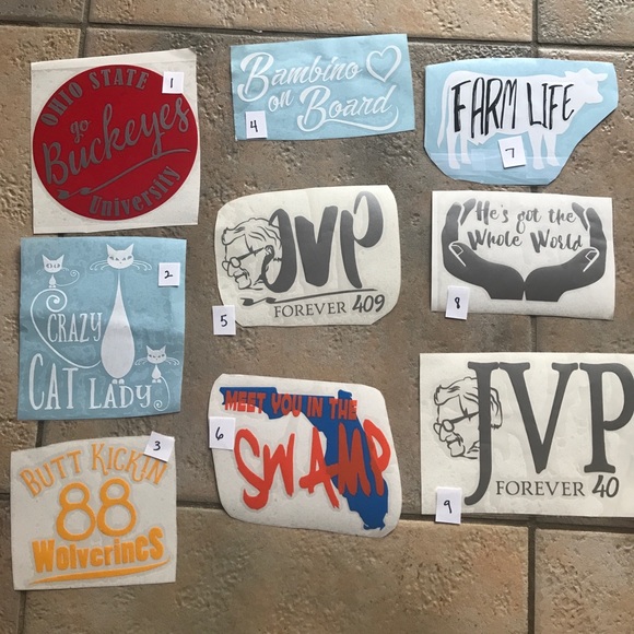 Decals pick 1- Penn State Michigan Ohio Florida - Picture 1 of 8