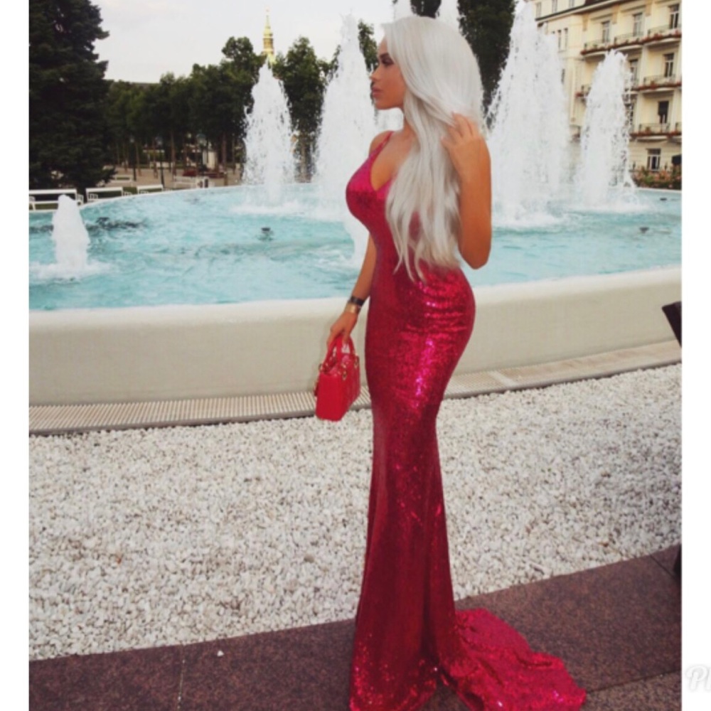 Red Sequins Gown