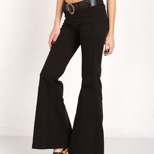 NWT Free People black denim flare jeans, size 30