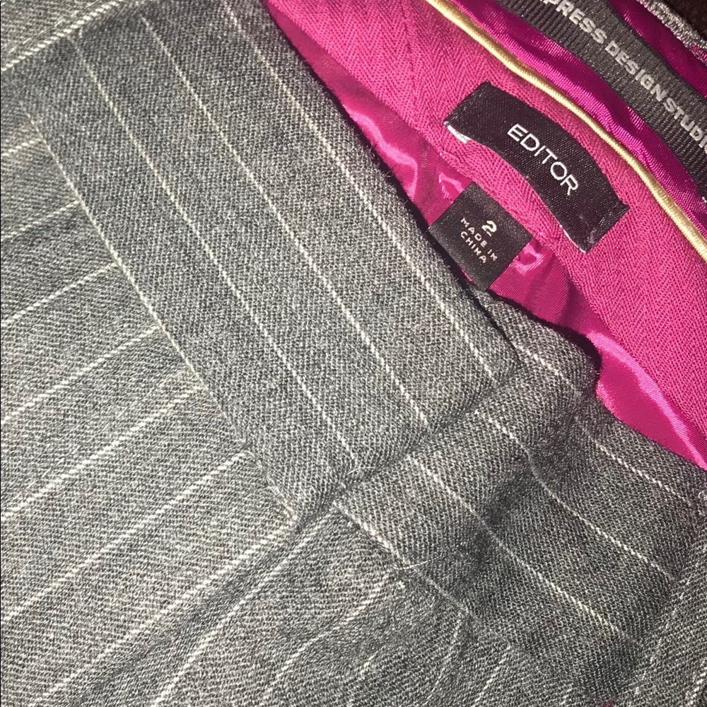 Express Editor Pants In Gray Wool - image 2