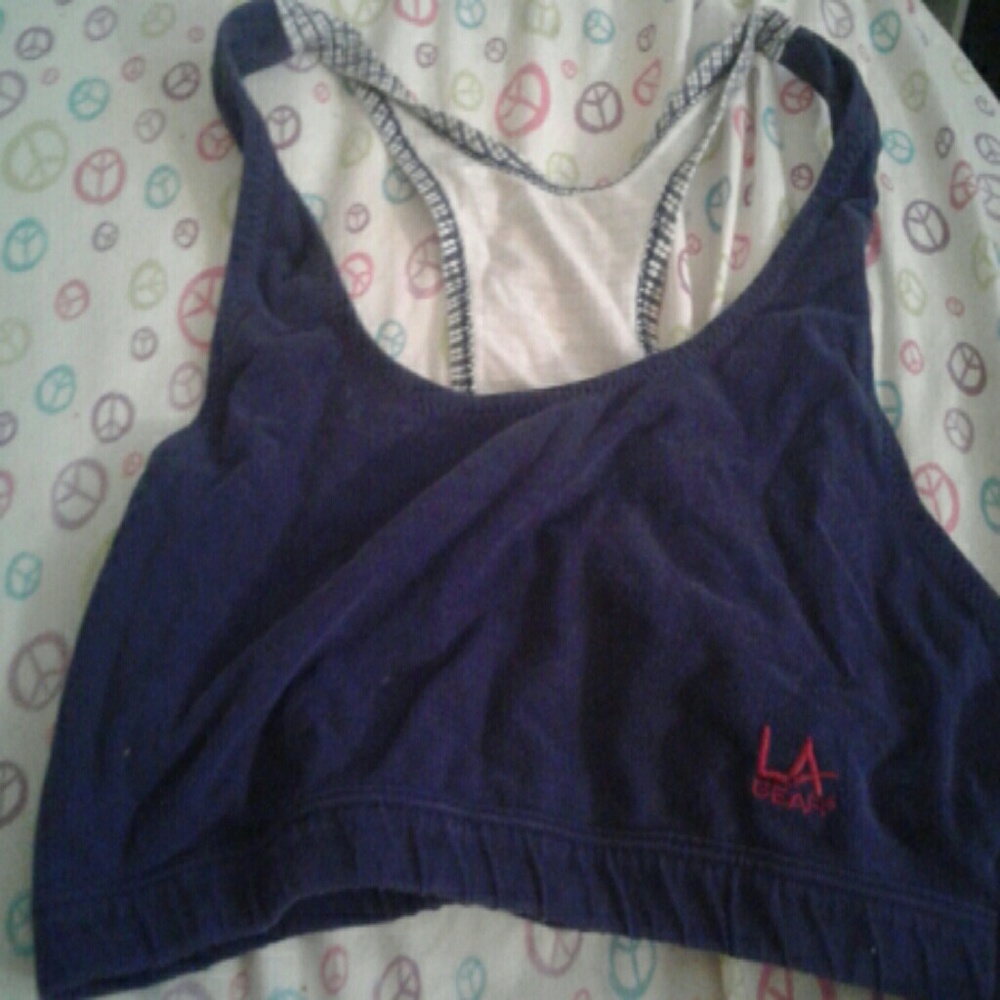 blue sports bra
