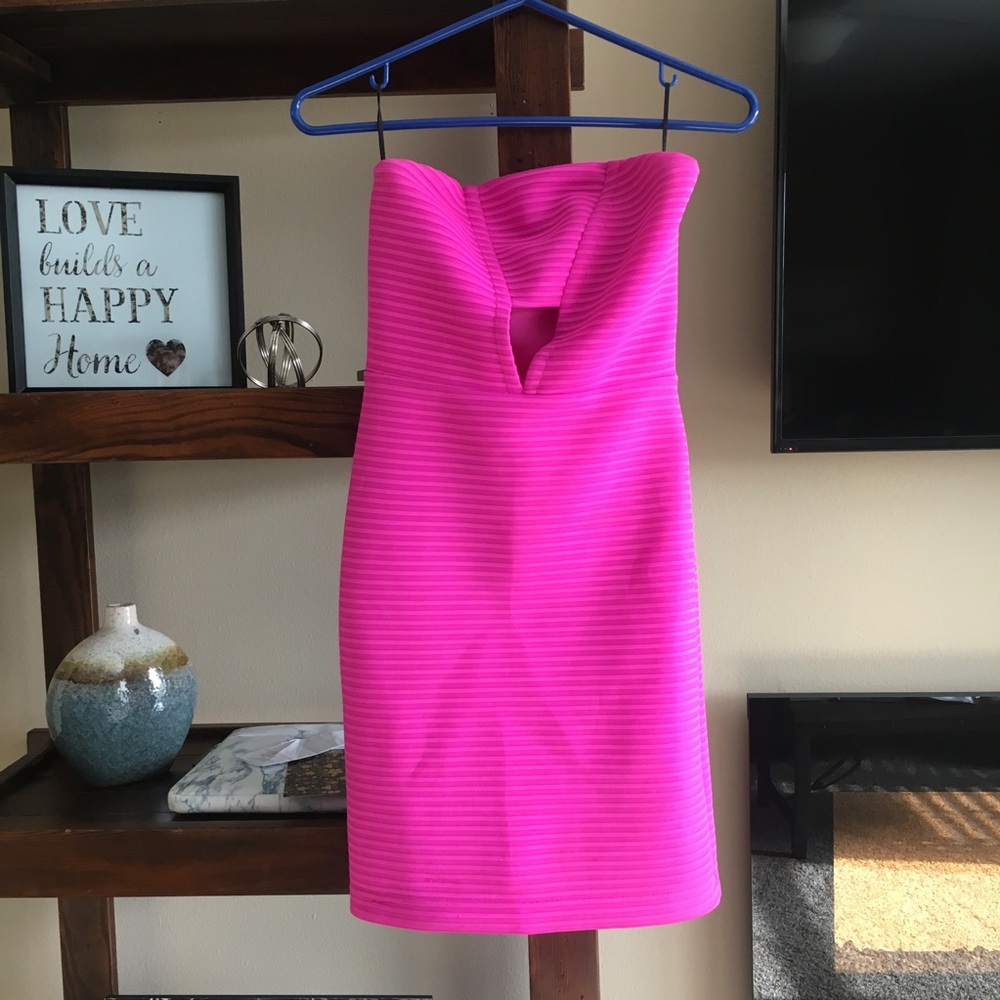 Hot pink mini dress