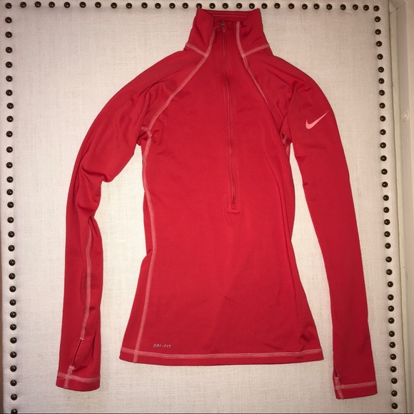 nike women's pro warm half zip long sleeve shirt