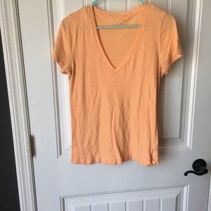 J. Crew orange v neck T-shirt size L