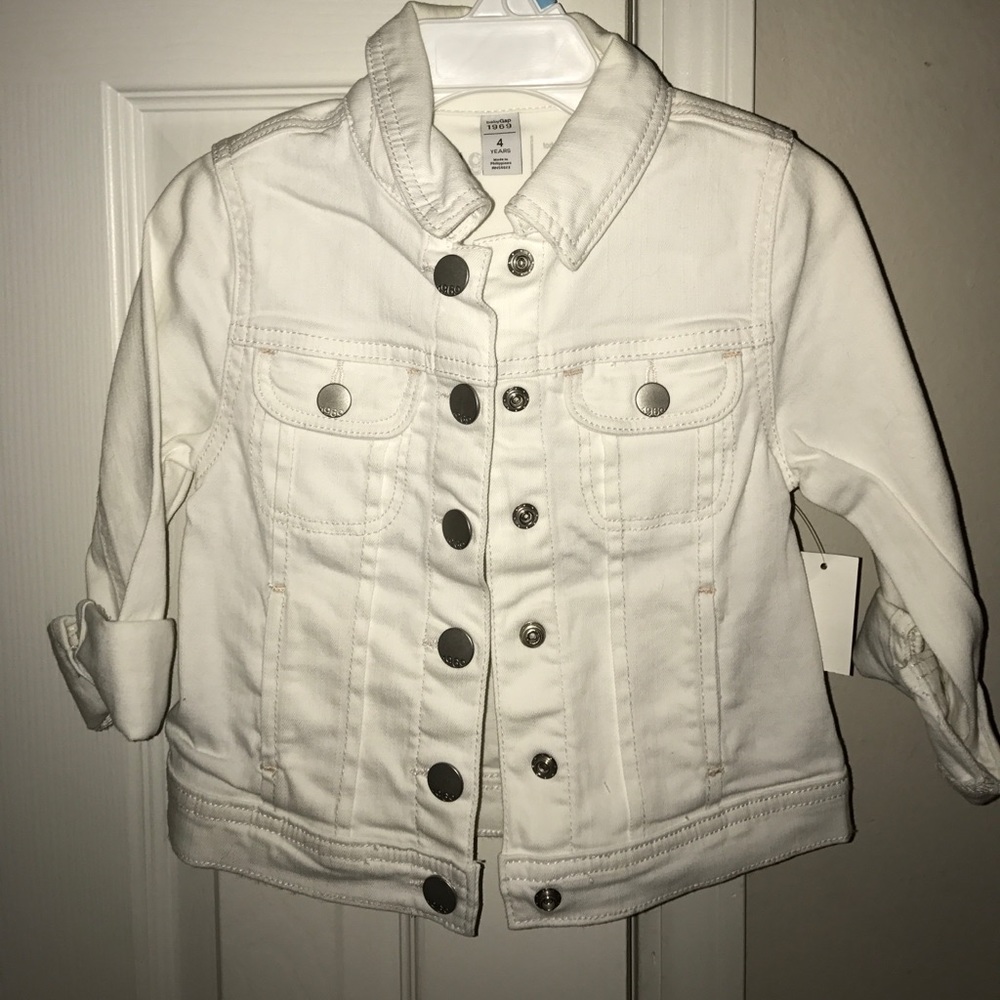 Girls white jean jacket