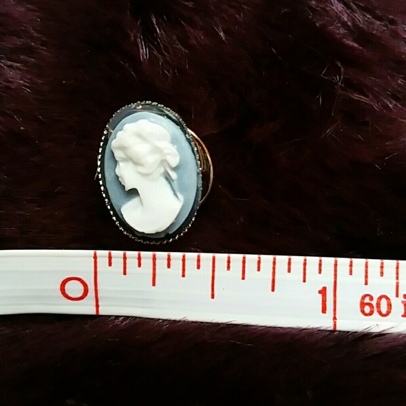 Bitty Blue Cameo Pin - Picture 3 of 3