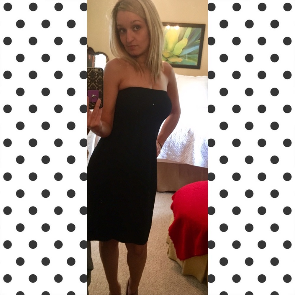 Ella Moss Black Strapless Bandeau Dress XS