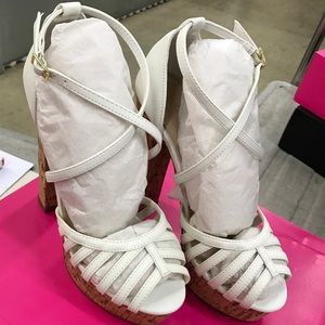 White heeled sandals
