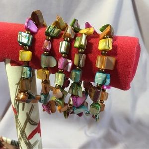 Tropical Color Stone Bracelets Cruise Set of 5