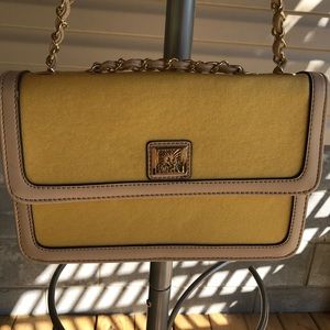 Vintage Yellow Anne Klein Crossbody Purse