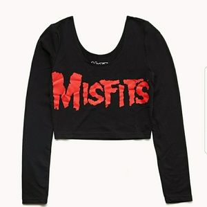 Forever 21 Misfits long sleeve crop top.