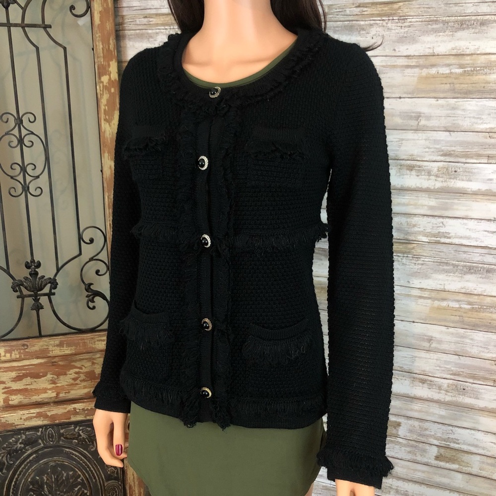 INC black button up sweater size medium