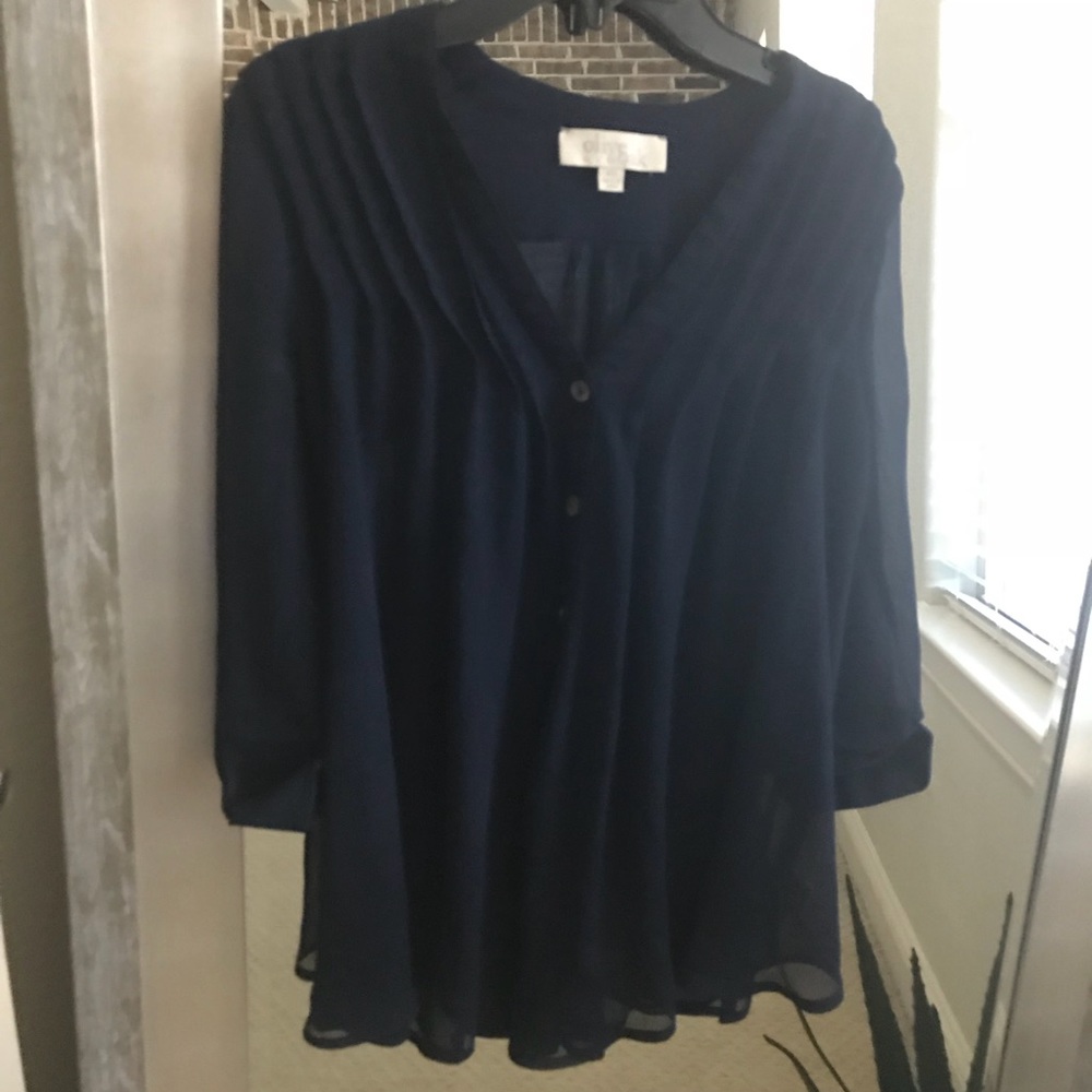 Blue pleated tunic