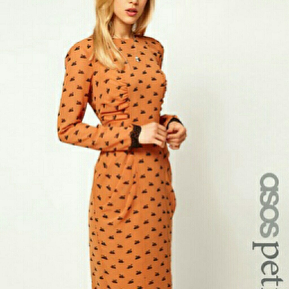 LOOKING FOR THIS DRESS asos swan print pencil