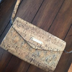 Anne Klein faux cork gold accented crossbody