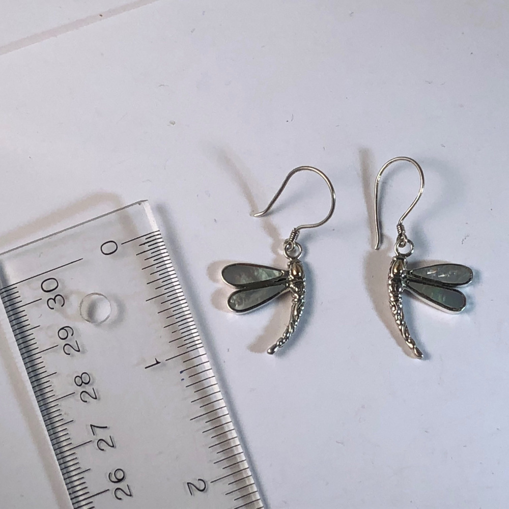 NEW BALI COUTURE STERLING SILVER MOP INLAY EARRING