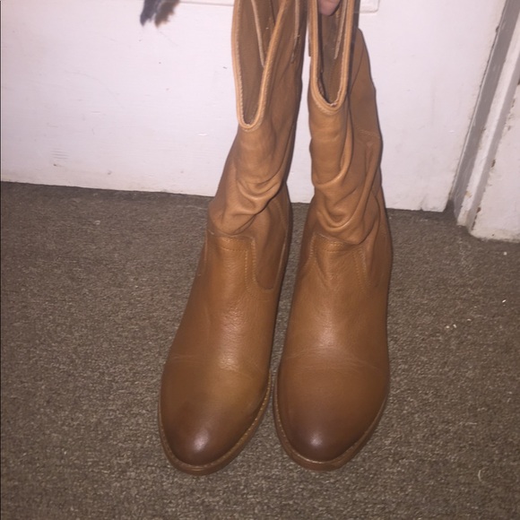 NWOT BROWN LEATHER FASHION COWGIRL BOOTS - Picture 5 of 7