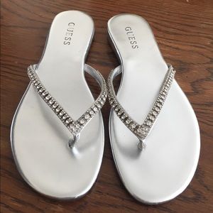 guess flip flops with rhinestones