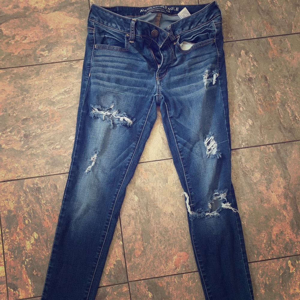 Distressed American Eagle Jean Jegging Size 6 Reg