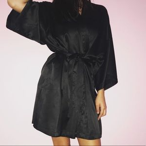 Victoria’s Secret black satin robe