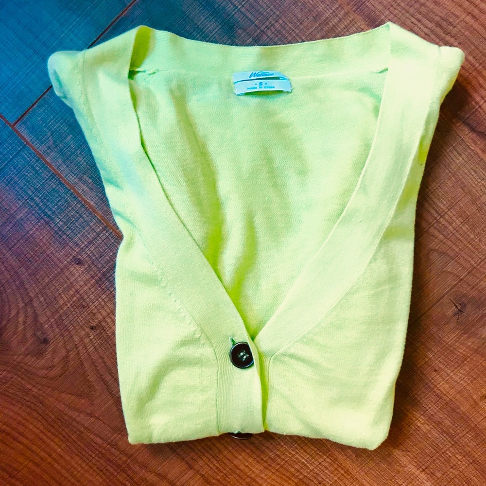 Madewell lime green-yellow cardigan