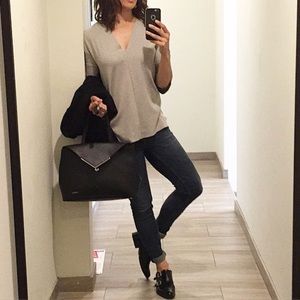 Zara two toned V neck top Size M