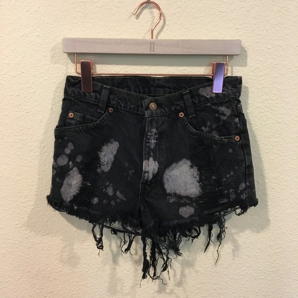 Levi's Pants - Levi's black acid wash ripped jean shorts Levi's Pants - Levi's black acid wash ripped jean shorts