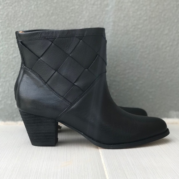 Distressed Woven Leather Western Cowgirl Boots - Picture 2 of 8