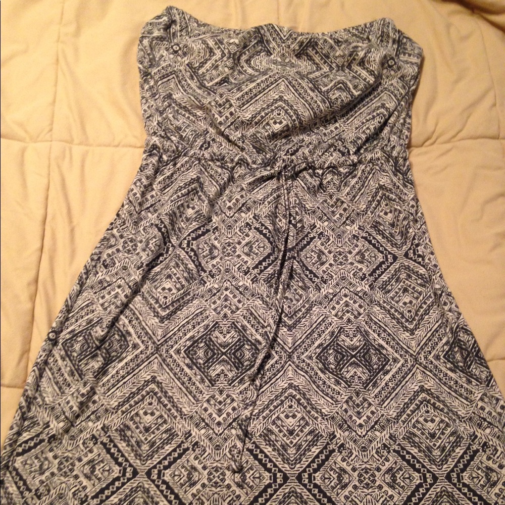 Fun printed strapless dress