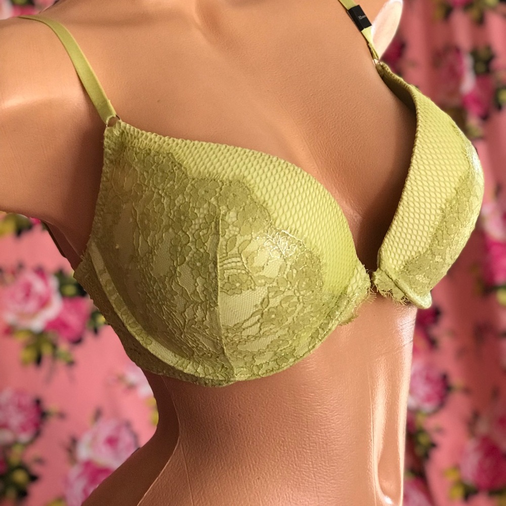 Victoria’s Secret lime green lace semi push up 32DDD F vintage y2k mermaid sexy