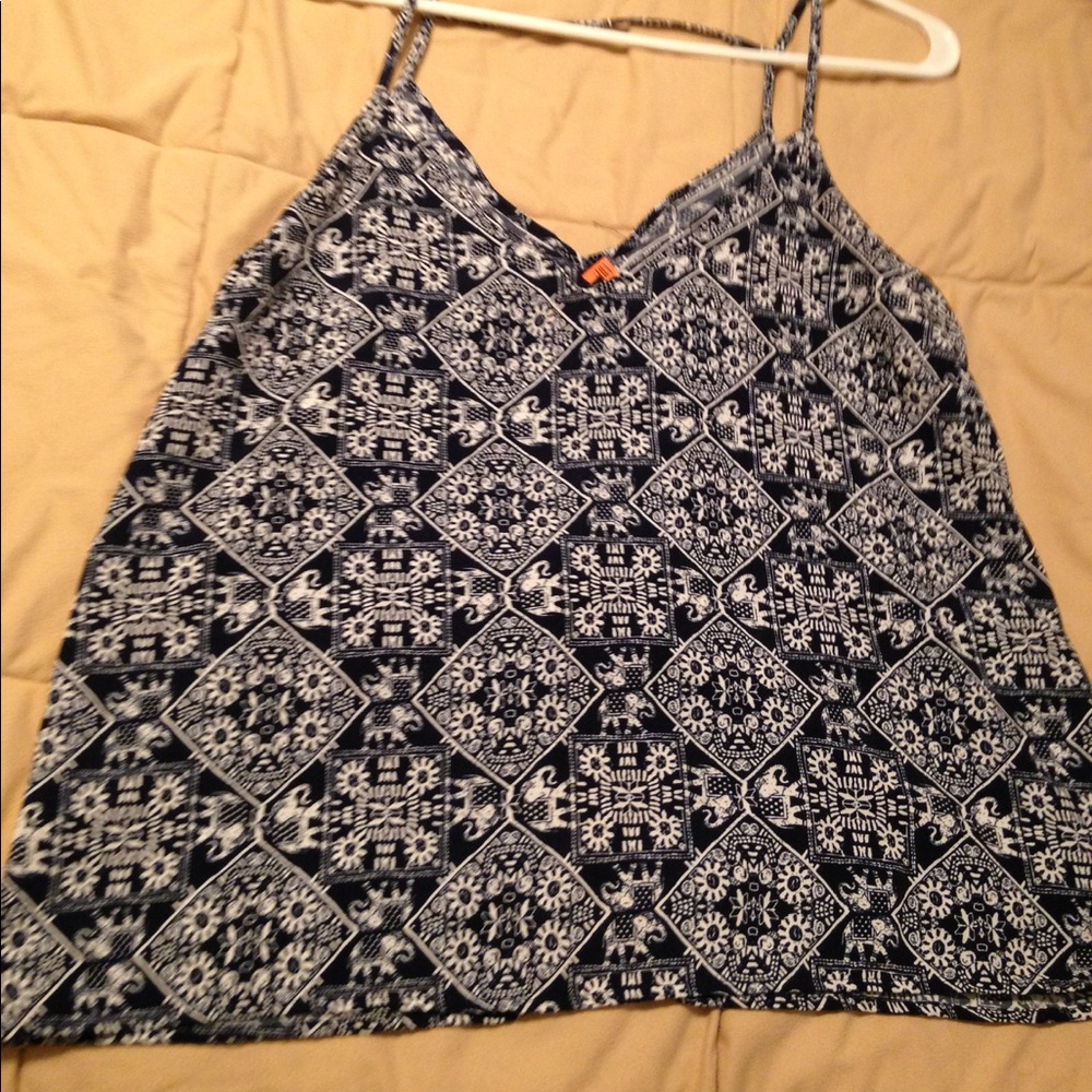 Navy blue elephant print top
